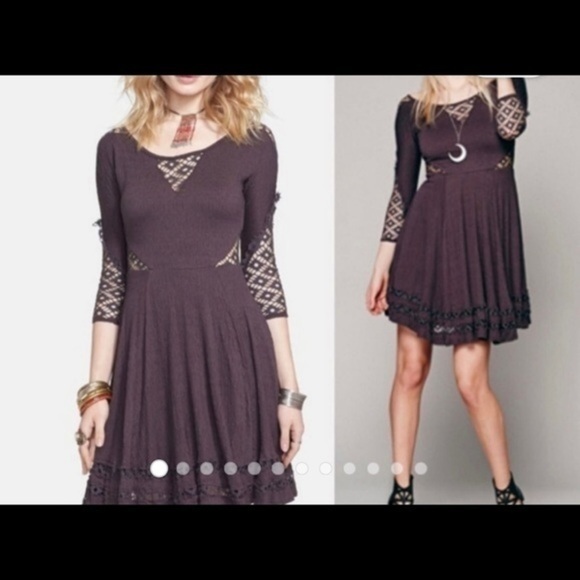 Free people dress  size small Gray BoHo dress - Picture 11 of 11